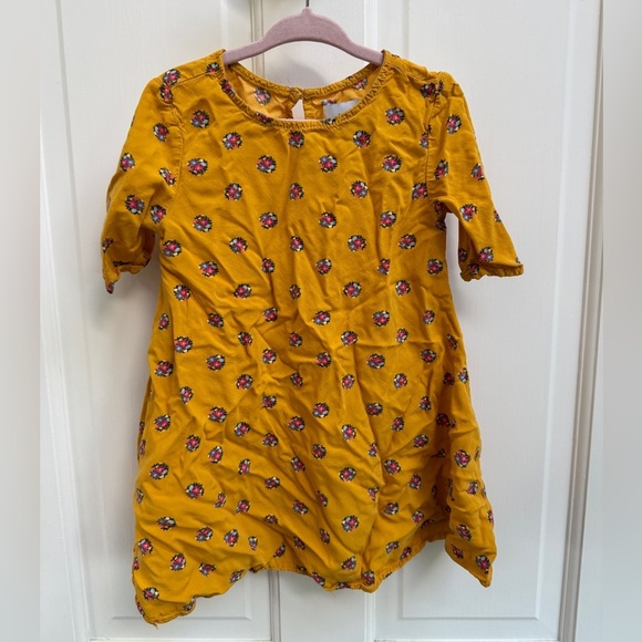 Old Navy Other - Old Navy 4T Girls Yellow Fall Floral 3/4 Sleeve Dress